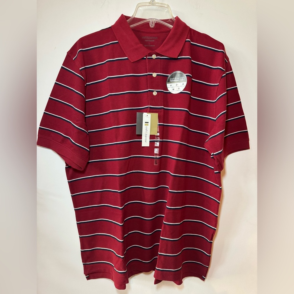 NWT Lot of Men’s Short Sleeve Polo Shirts Size Large Blue, Red, Grey, Beige - Picture 10 of 13